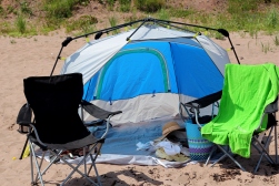 Our glamping beach kit-out.